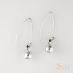 8mm Ball Sterling Silver Earrings on Long Wire